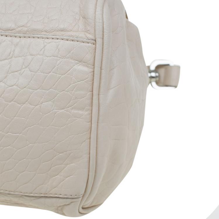 Pre Owned Mulberry Cream Croc Embossed Leather Limited Edition Alexa Shoulder Bag