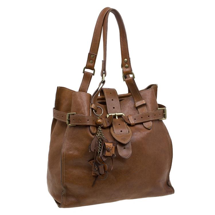 Pre Owned Mulberry Brown Leather Elgin Tote