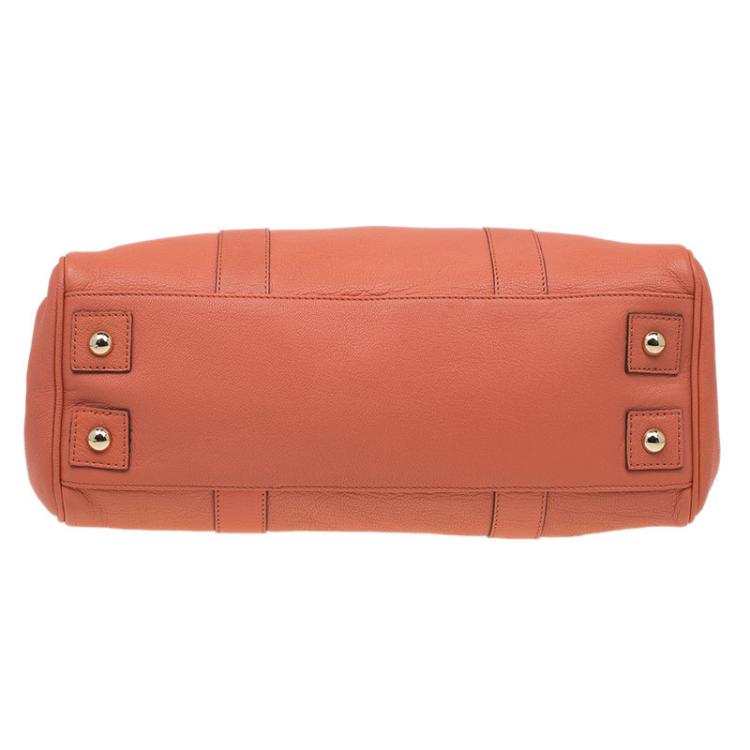 Pre Owned Mulberry Orange Leather Bayswater Satchel
