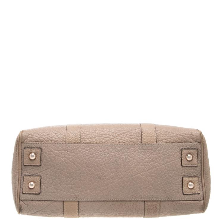 Pre Owned Mulberry Beige Grained Leather Bayswater Satchel