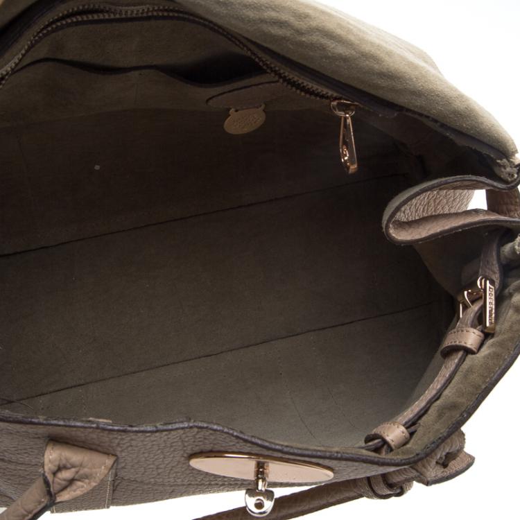 Pre Owned Mulberry Beige Grained Leather Bayswater Satchel