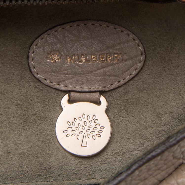 Pre Owned Mulberry Beige Grained Leather Bayswater Satchel