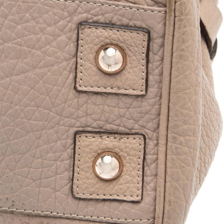 Pre Owned Mulberry Beige Grained Leather Bayswater Satchel