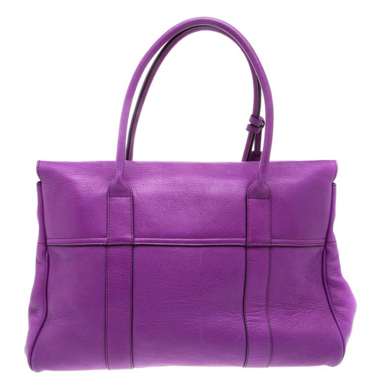 Pre Owned Mulberry Purple Leather Bayswater Satchel