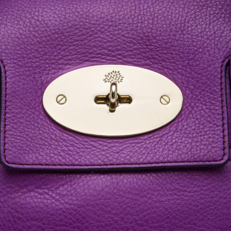Pre Owned Mulberry Purple Leather Bayswater Satchel