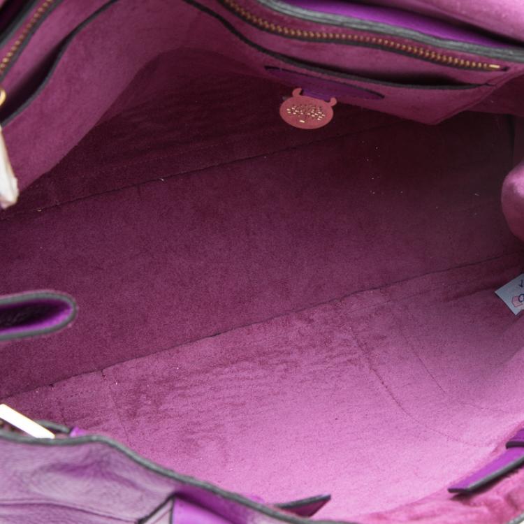Pre Owned Mulberry Purple Leather Bayswater Satchel
