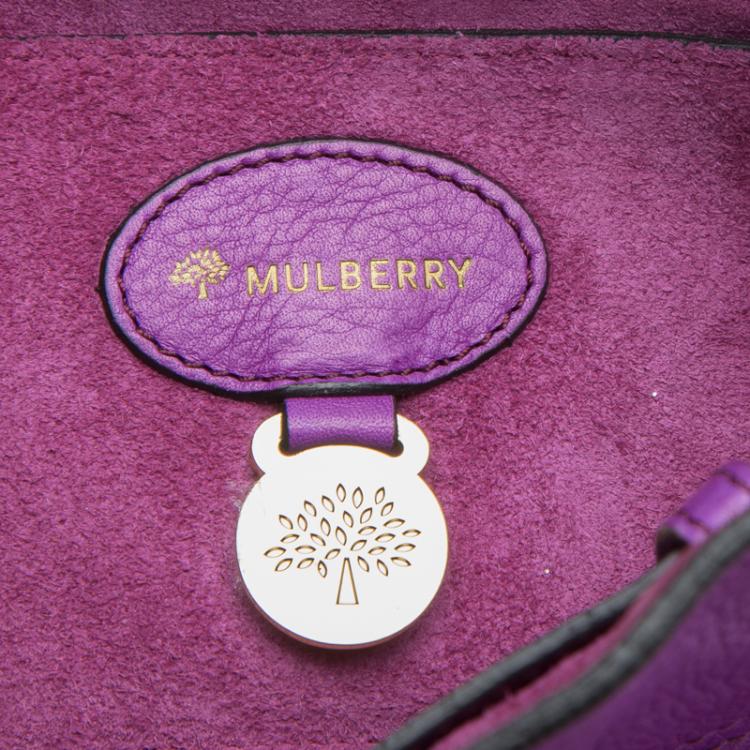 Pre Owned Mulberry Purple Leather Bayswater Satchel
