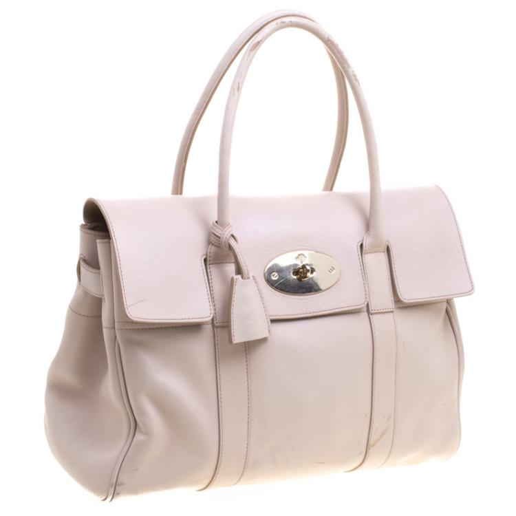 Pre Owned Mulberry Beige Leather Bayswater Satchel