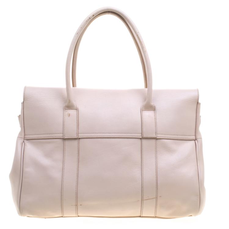 Pre Owned Mulberry Beige Leather Bayswater Satchel