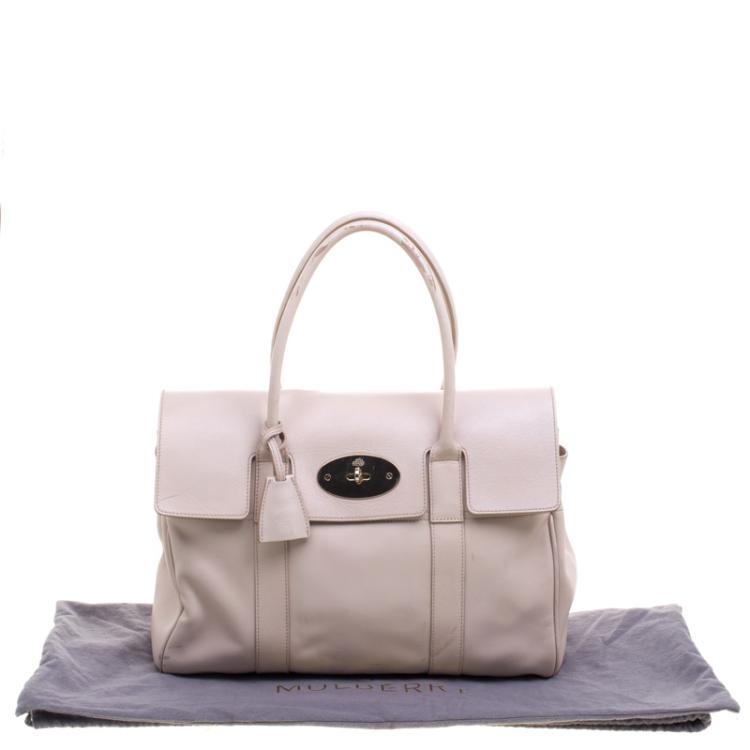 Pre Owned Mulberry Beige Leather Bayswater Satchel