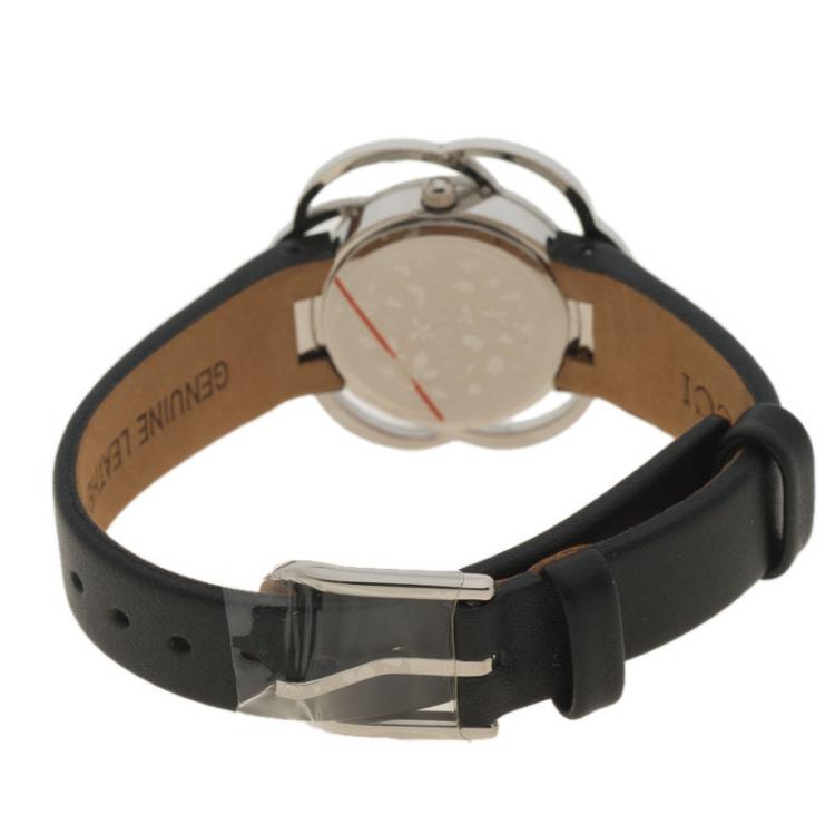 Pre Owned Nina Ricci Black Mother of Pearl Diamond Stainless Steel NR073001 Women's Wristwatch 32MM