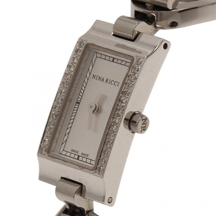 Pre Owned Nina Ricci Silver Stainless Steel Women's Wristwatch 16MM