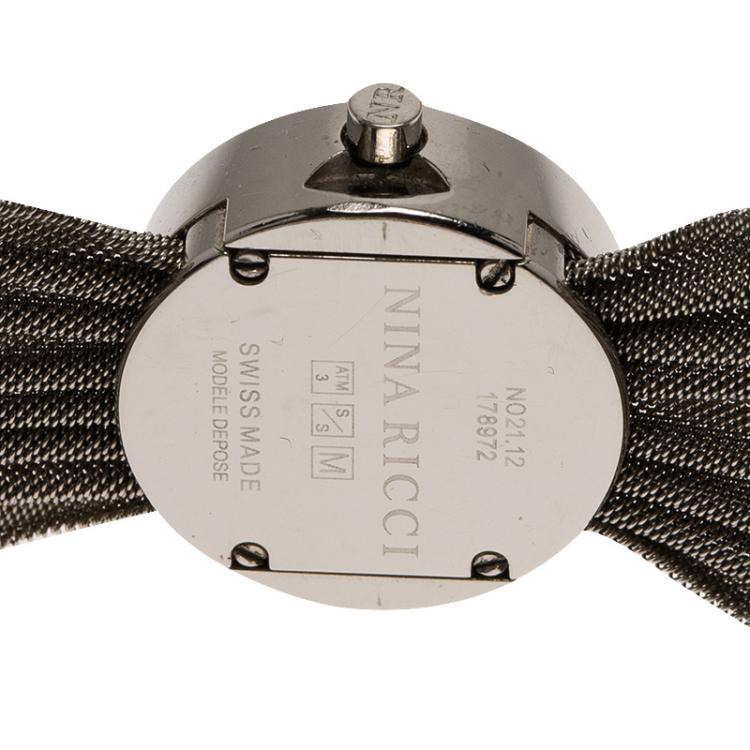 Pre Owned Nina Ricci Silver Stainless Steel Women's Wristwatch 16MM