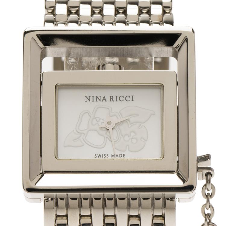 Pre Owned Nina Ricci Silver Stainless Steel N022 Women's Wristwatch 22MM