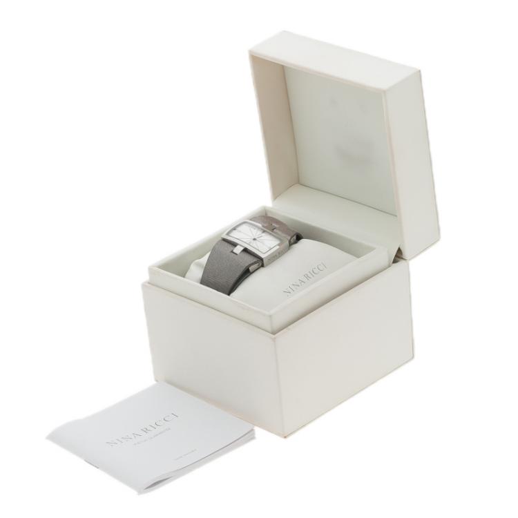Pre Owned Nina Ricci Silver Stainless Steel N027.12 Women's Wristwatch 37MM
