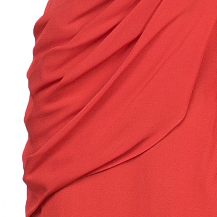 Pre Owned Notte By Marchesa One Shoulder Drape Chiffon Gown M