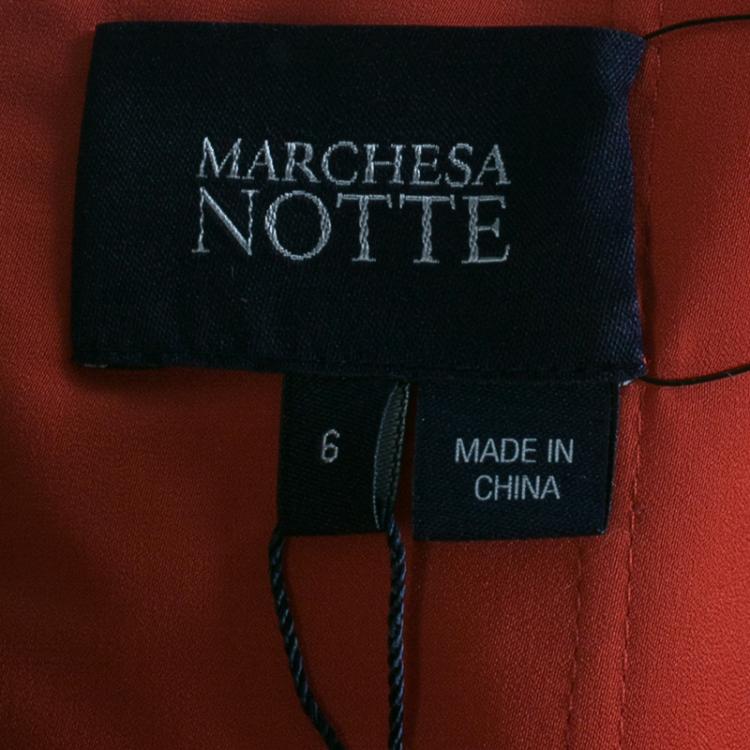 Pre Owned Notte By Marchesa One Shoulder Drape Chiffon Gown M