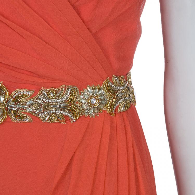 Pre Owned Notte By Marchesa Sleeveless Embellished Maxi Dress L