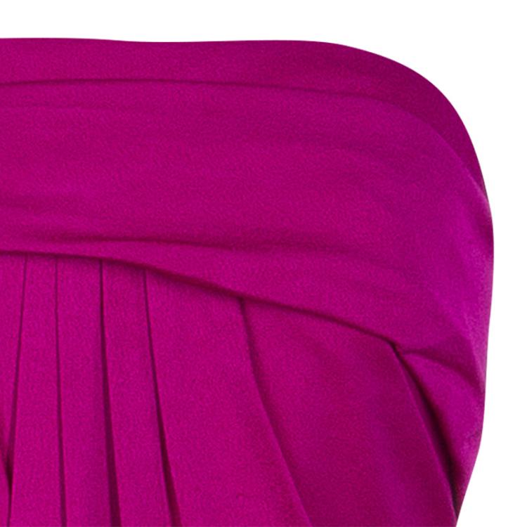 Pre Owned Notte By Marchesa Purple Strapless Evening Gown S