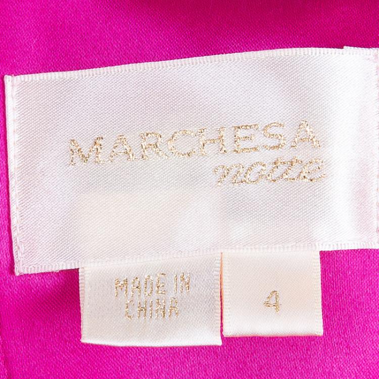 Pre Owned Notte By Marchesa Purple Strapless Evening Gown S
