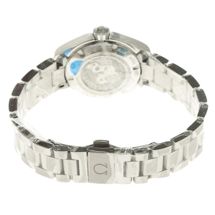 Pre Owned Omega White Stainless Steel Seamaster Aqua Terra Women's Wristwatch 30MM