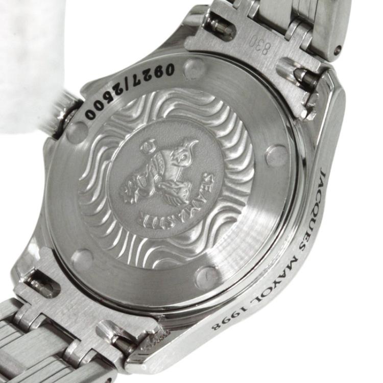 Pre Owned Omega Black Stainless Steel Jacques Mayol Limited Edition Women's Wristwatch 26MM