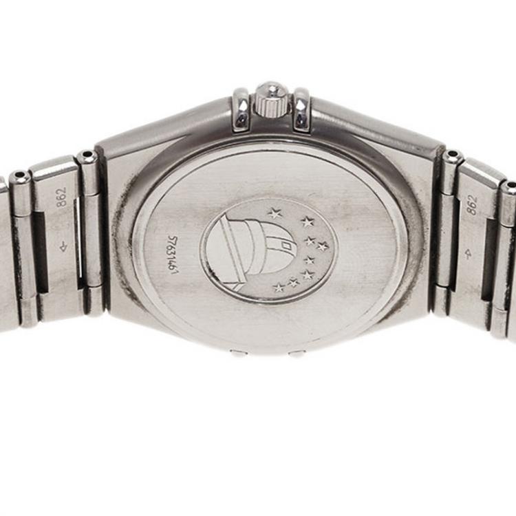 Pre Owned Omega White Stainless Steel Constellation 1552 Women’s Wristwatch 33MM