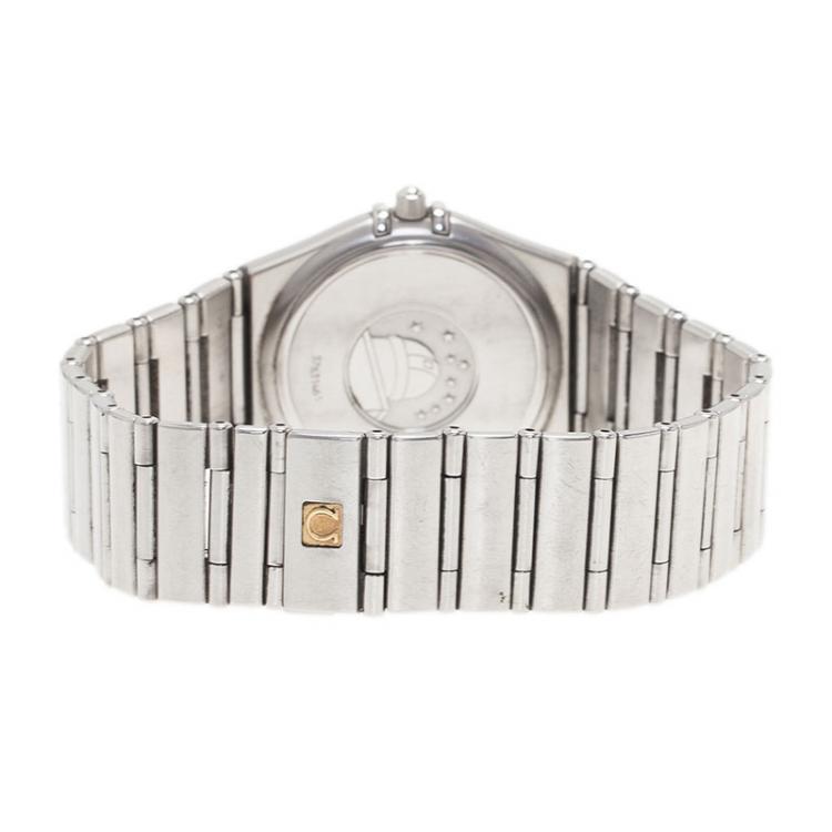 Pre Owned Omega White Stainless Steel Constellation 1552 Women’s Wristwatch 33MM
