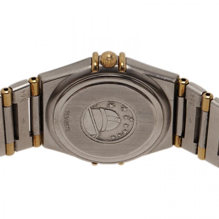 Pre Owned Omega 18K Yellow Gold & Stainless Steel Constellation Women's Wristwatch 25mm