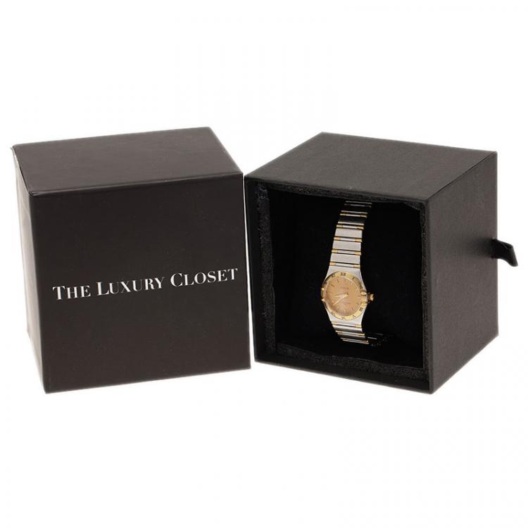 Pre Owned Omega 18K Yellow Gold & Stainless Steel Constellation Women's Wristwatch 25mm
