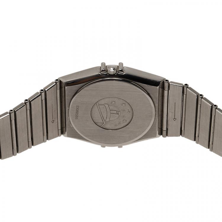 Pre Owned Omega White Stainless Steel Constellation Women's Wristwatch 33MM
