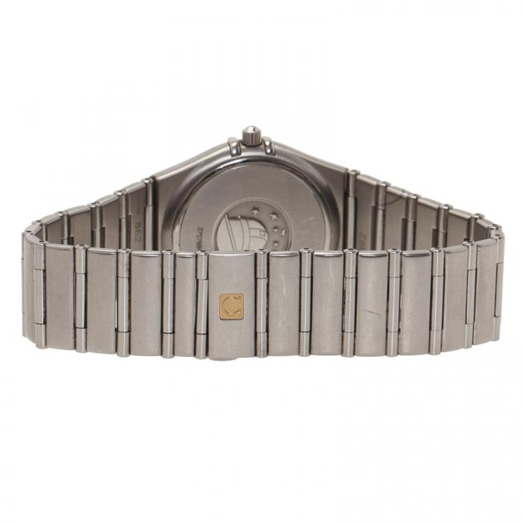 Pre Owned Omega White Stainless Steel Constellation Women's Wristwatch 34MM