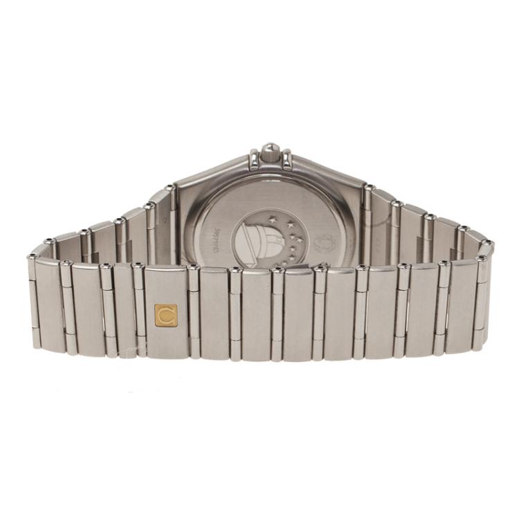 Pre Owned Omega White Stainless Steel Constellation Women's Wristwatch 33MM