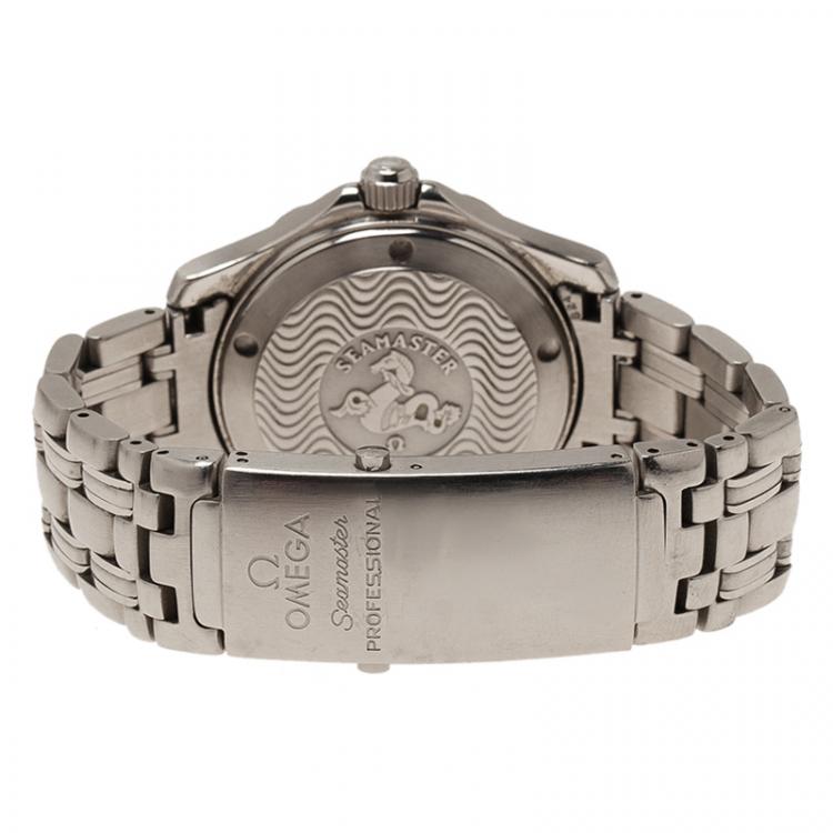 Pre Owned Omega Red Stainless Steel Seamaster Women's Wristwatch 36MM