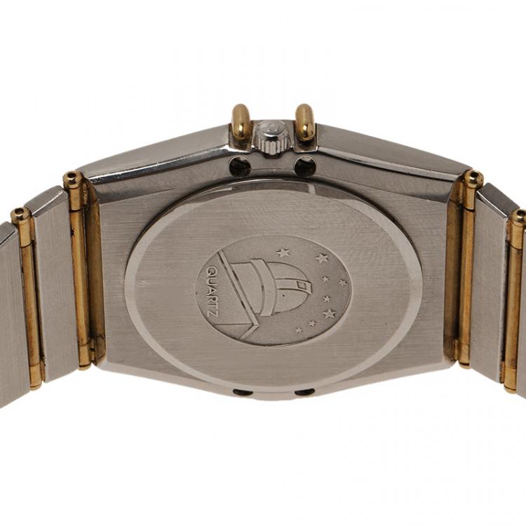 Pre Owned Omega Gold Stainless Steel and 18K Yellow Gold Constellation Women's Wristwatch 32MM