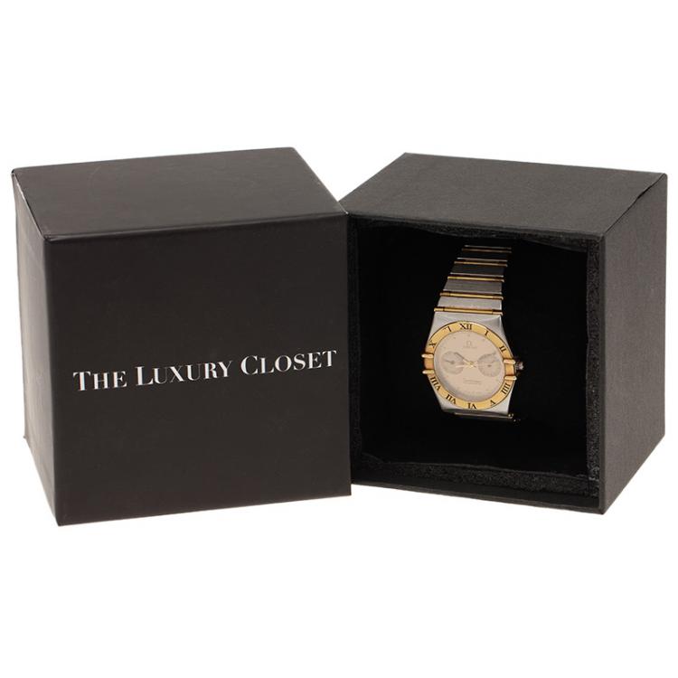Pre Owned Omega Gold Stainless Steel and 18K Yellow Gold Constellation Women's Wristwatch 32MM