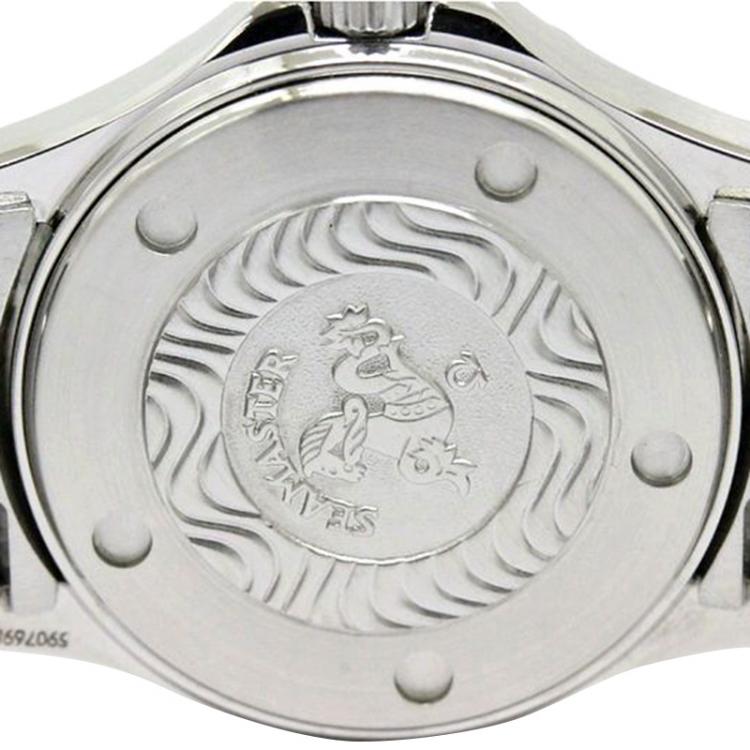 Pre Owned Omega Blue Mother of Pearl Stainless Steel Seamaster Professional Women's Wristwatch 29MM