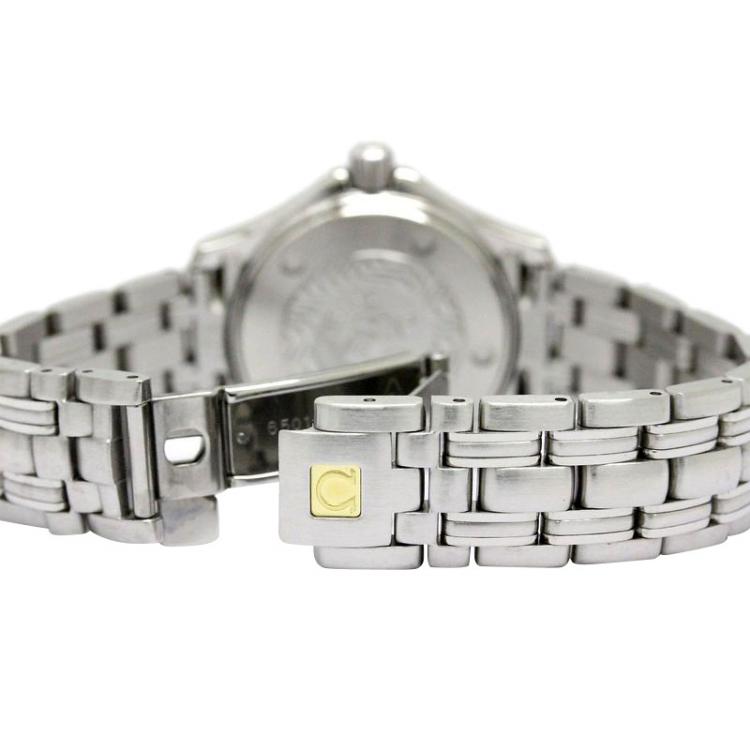 Pre Owned Omega Blue Mother of Pearl Stainless Steel Seamaster Professional Women's Wristwatch 29MM
