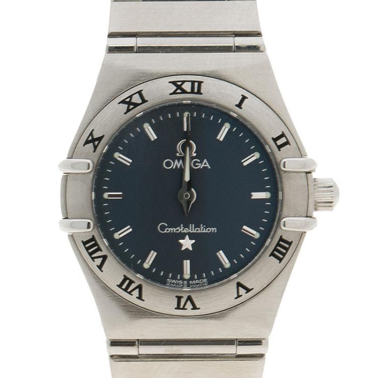 Pre Owned Omega Grey Stainless Steel Constellation Women's Wristwatch 23MM