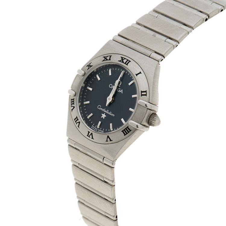 Pre Owned Omega Grey Stainless Steel Constellation Women's Wristwatch 23MM