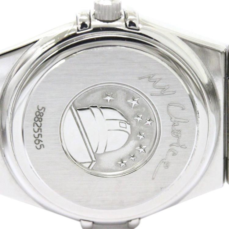 Pre Owned Omega Pink Stainless Steel Constellation Women's Wristwatch 25MM