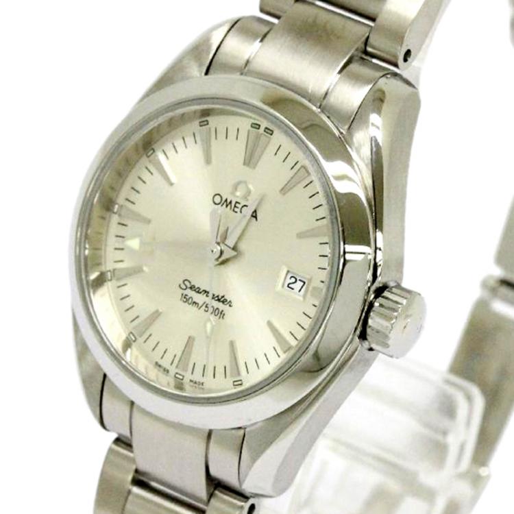 Pre Owned Omega Silver Stainless Steel Seamaster Aqua Terra Women's Wristwatch 29MM