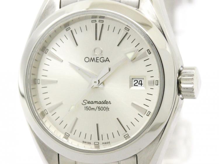 Pre Owned Omega Silver Stainless Steel Seamaster Aqua Terra Women's Wristwatch 29MM