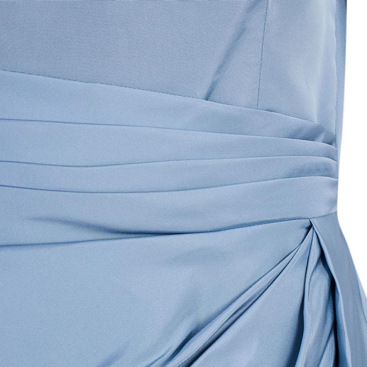Pre Owned Oscar de la Renta Blue Short Sleeve Dress M
