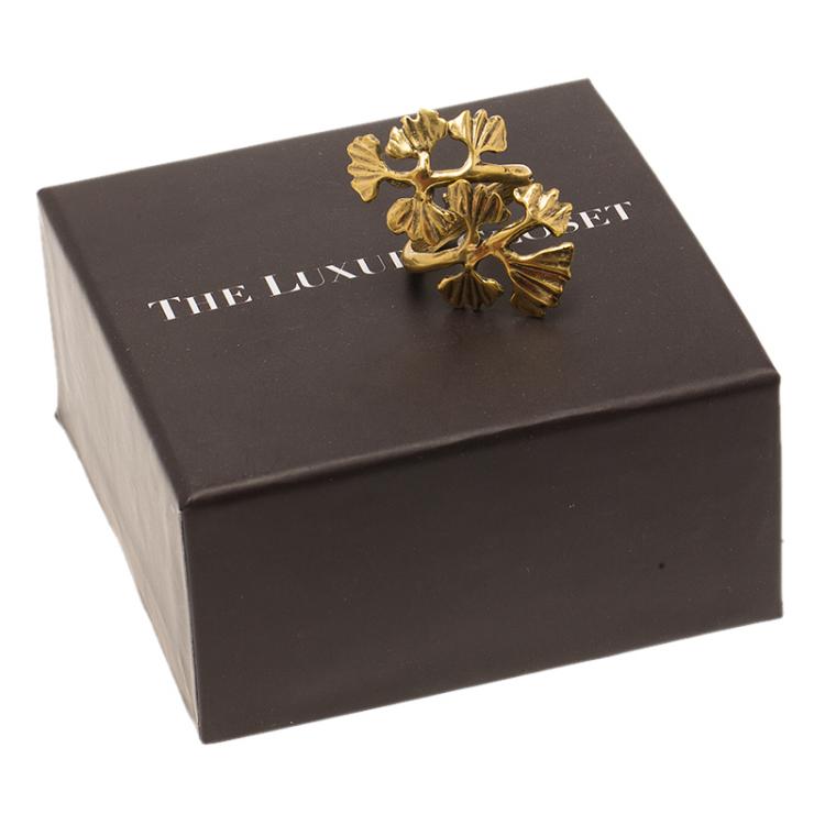 مملوكة مسبقًا Oscar de la Renta Fern Gold Tone Ring