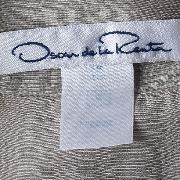 Pre Owned Oscar De La Renta Embellished Ivory Top XXL