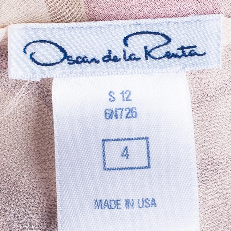 Pre Owned Oscar de la Renta Floral Chiffon Top S
