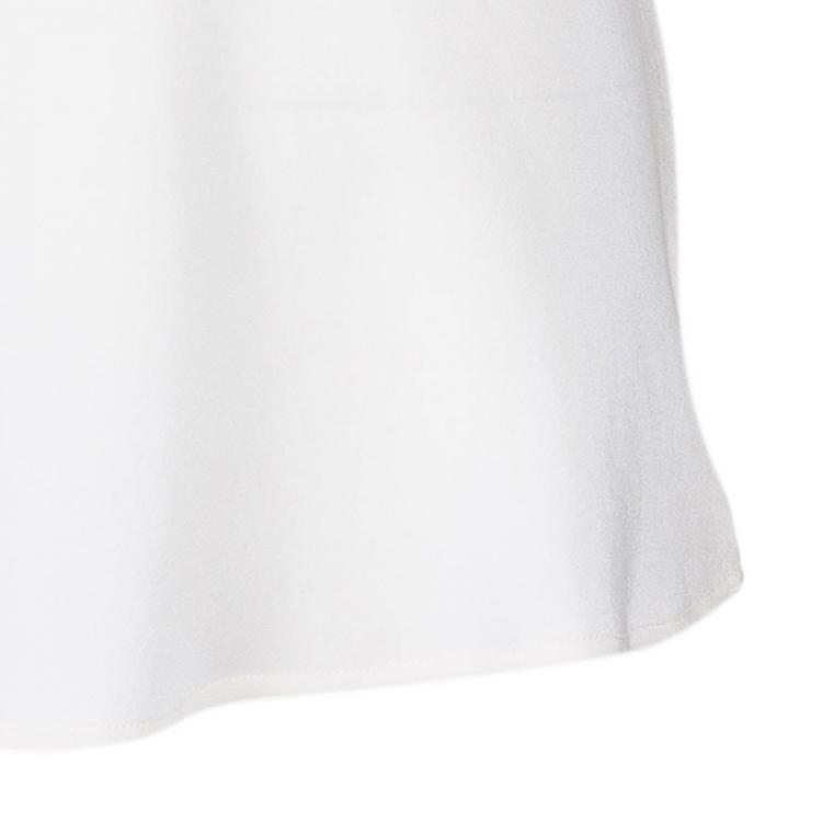Pre Owned Oscar de la Renta Off-white Sleeveless Top M