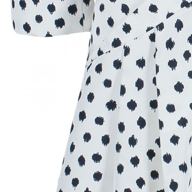 Pre Owned Oscar De La Renta Polka-dot Dress Coat M