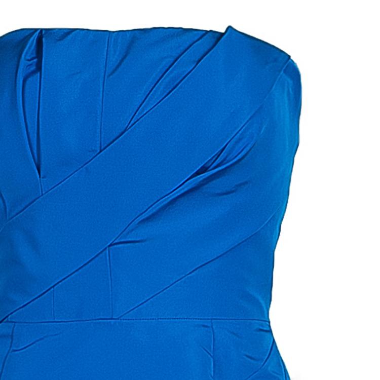 مملوكة مسبقًا Oscar de la Renta Blue Silk Faille Trumpet Gown M